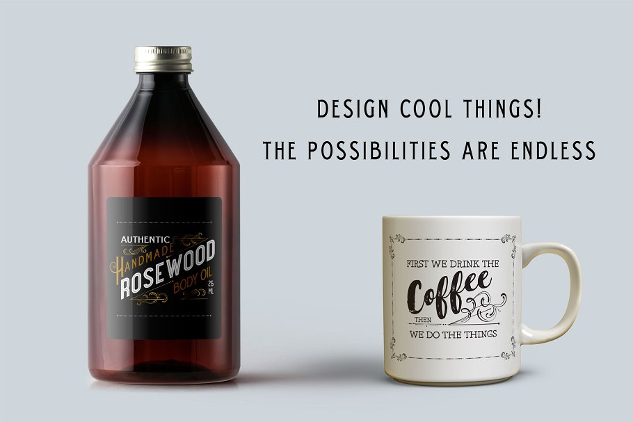 手绘花纹设计套件（400 +花卉设计元素） Hand Drawn Flourish Design Kit插图(17)