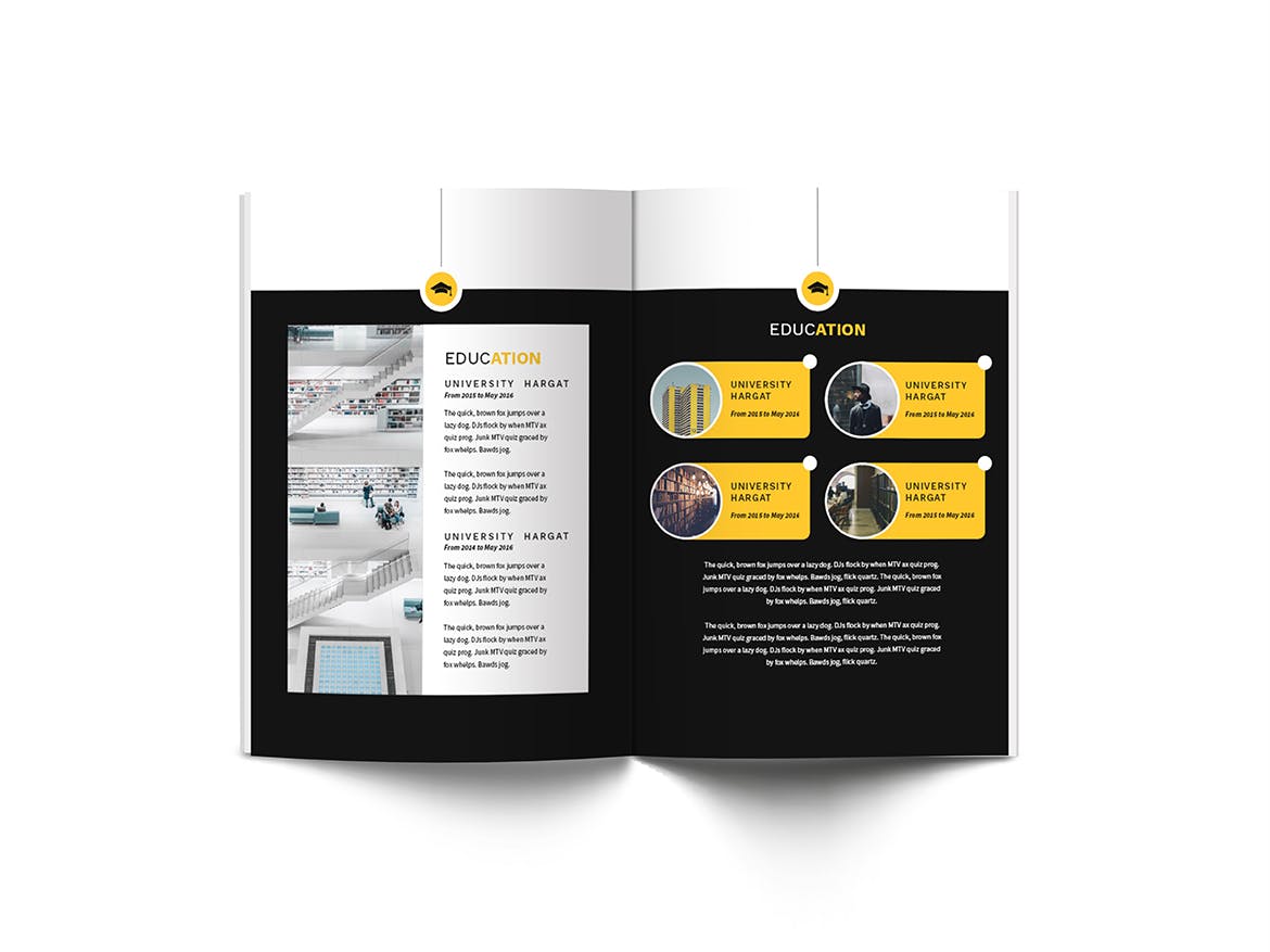 A4尺寸规格个人简历画册设计模板 Atery Resume CV A4 Brochure Template插图(5)