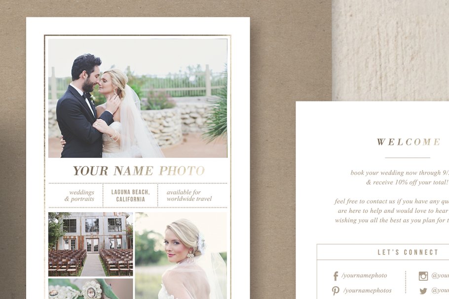 摄影机构培训机构宣传卡片模板 Rack Card Template for Photographers插图(1)