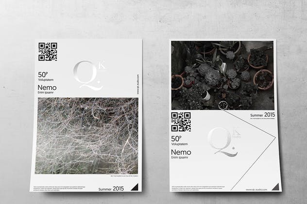 简约A4/A5尺寸海报传单样机V3 A4/A5 Poster-Flyer Mockups V3插图(9)