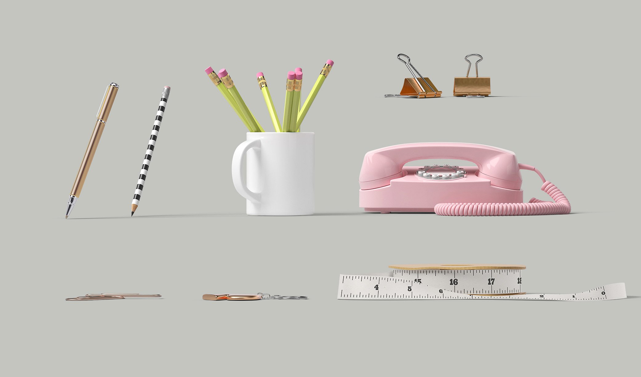 8.3GB超容量女性小物样机素材 Girly Stationery Mockup Creator（高清实物元素+场景样机）插图(24)