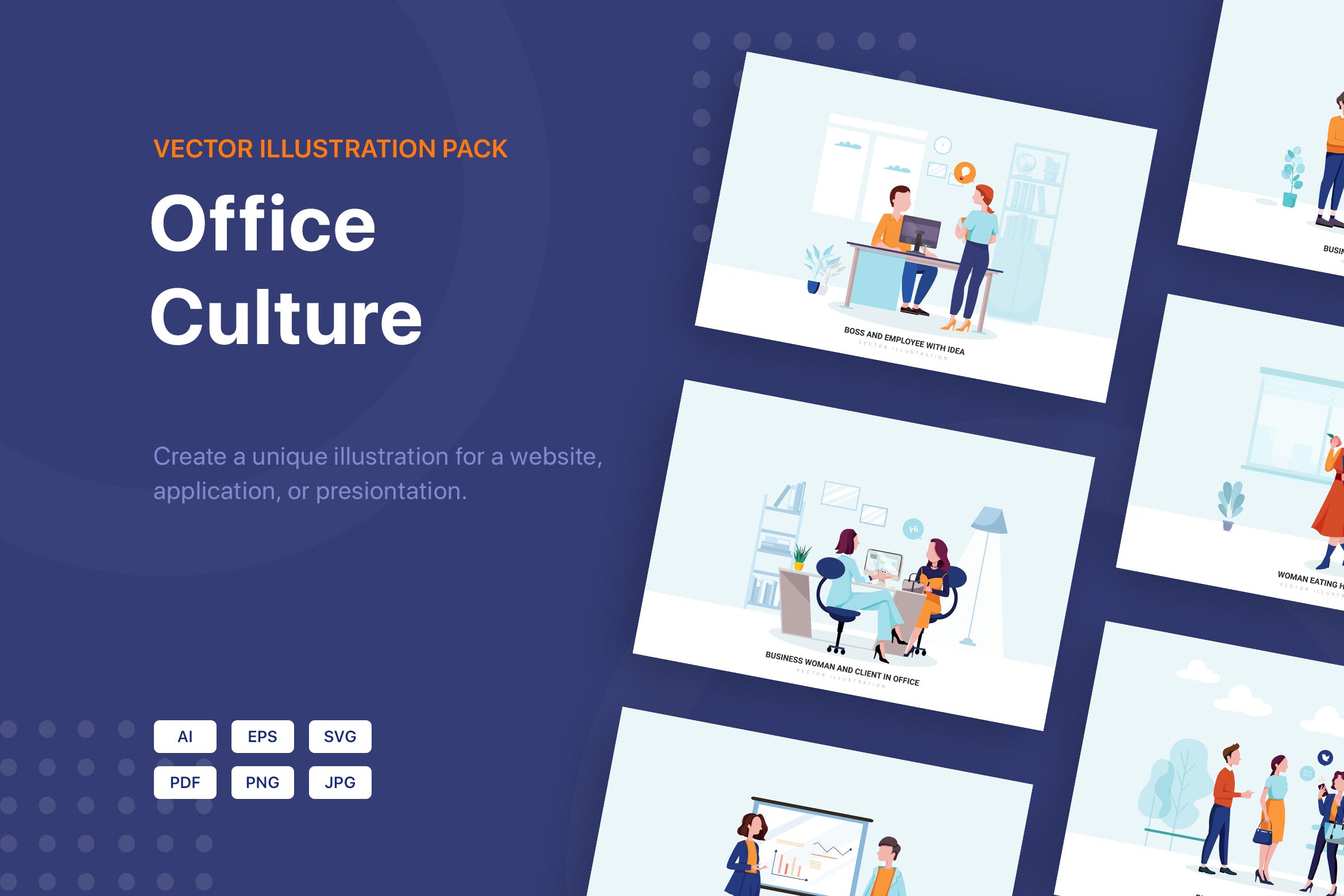 办公文化主题矢量插画素材包 Office Culture Vector Illustration Pack插图