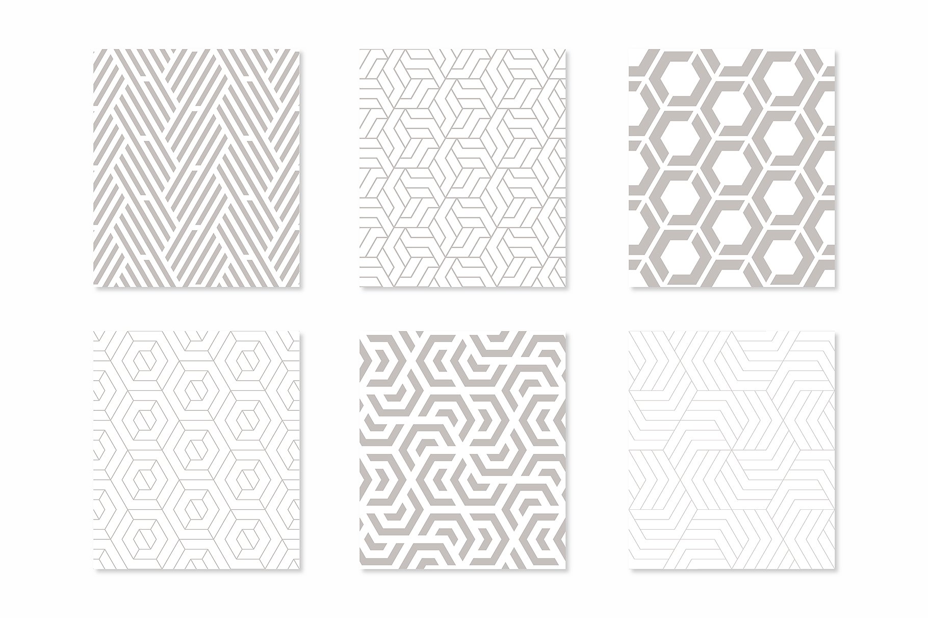 重叠直线几何图案合集 Straight Seamless Patterns Bundle插图(3)