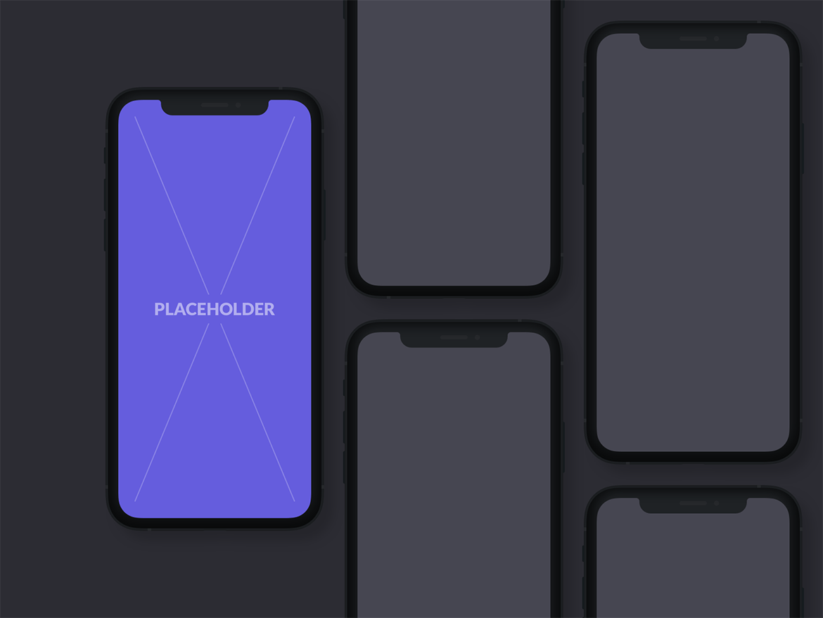 刘海屏iPhone手机等距网格素材库精选样机模板[黑色版本] Presentation Mockups Dark插图(5)
