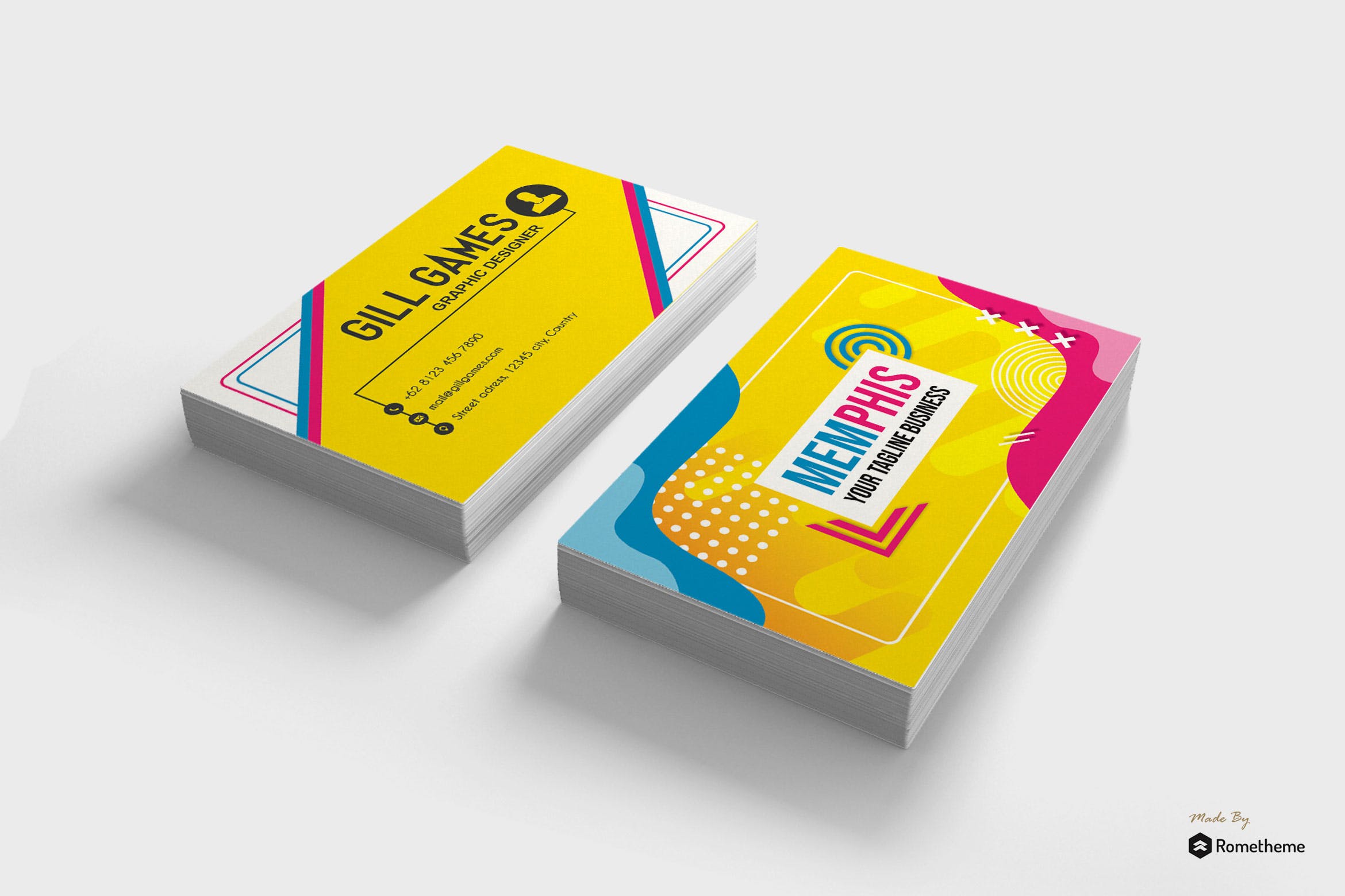 孟菲斯风格企业名片设计模板v19 Business Card vol. 19 HR插图