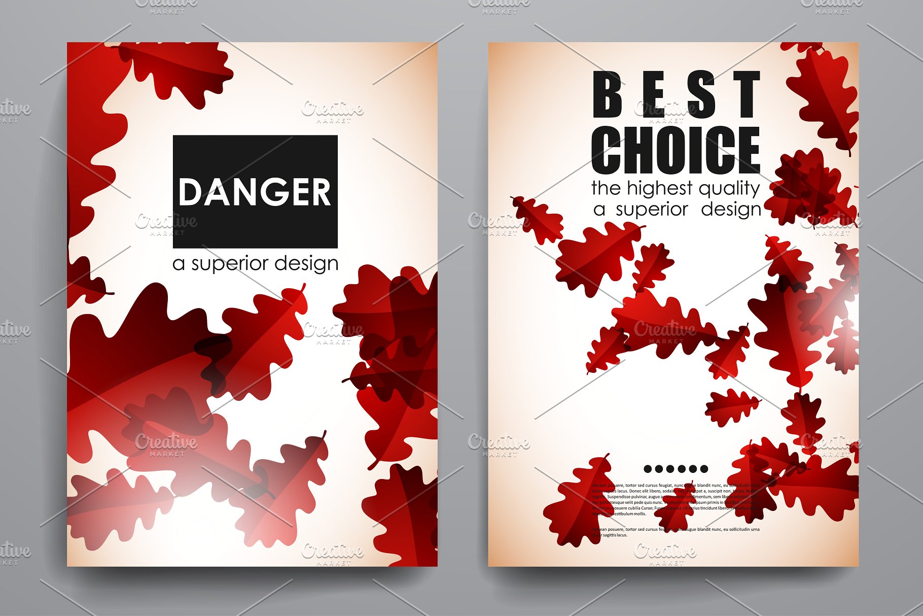 秋天主题小册子模板 Beautiful brochures in Autumn style插图(2)