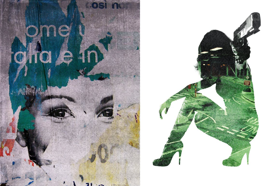 复古做旧风格设计半色调肌理背景素材v1 Distressed Halftones 01插图(3)