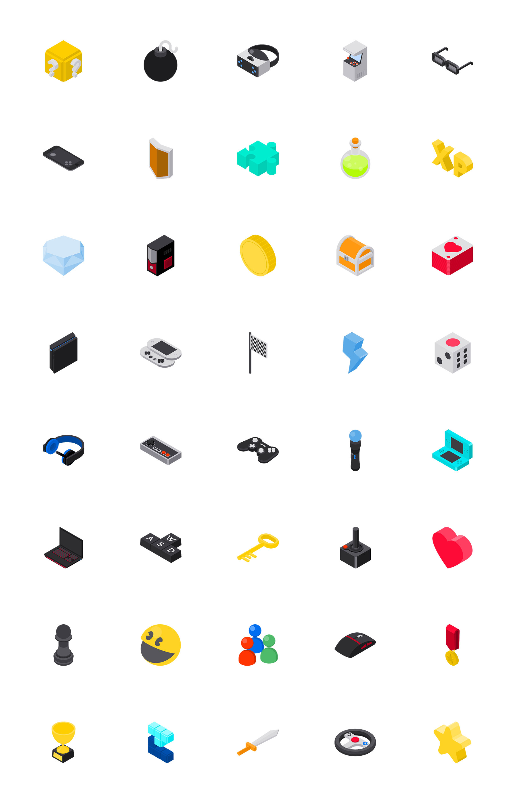 40 枚游戏元素轴测图标