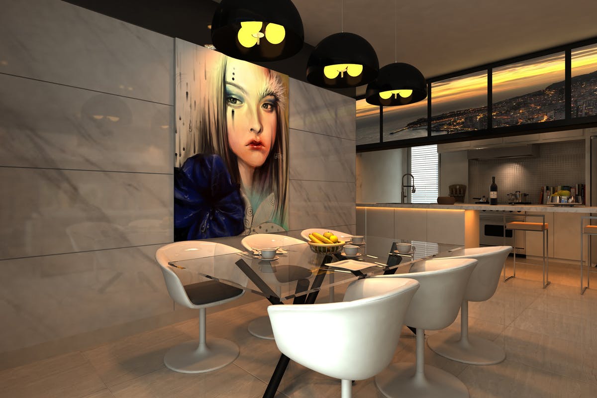 室内墙壁艺术海报框架样机Vol.1 Interior With Poster Frames Mockup Vol.1插图