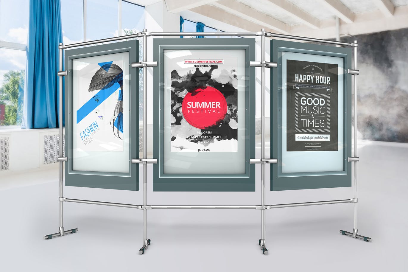 10个高品质的海报传单DM样机VI展示模型mockups插图