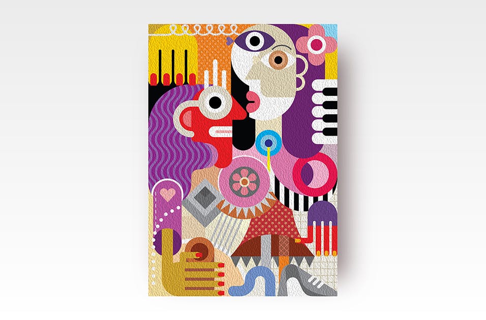 创意女性肖像抽象矢量插画素材库精选素材 Two Women Portrait vector illustration插图(3)