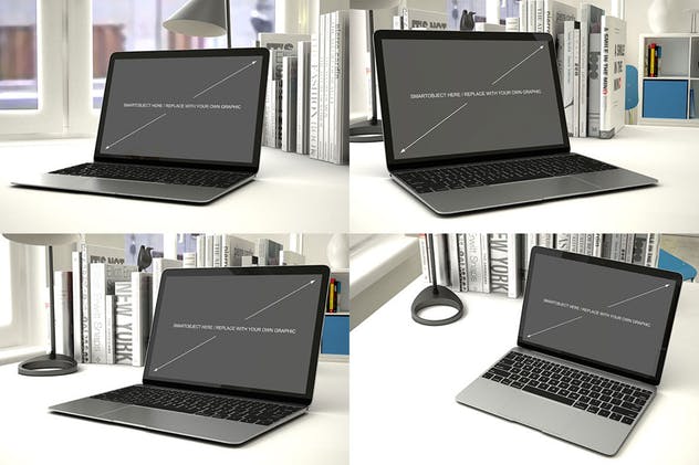 12款Macbook笔记本电脑设备样机 Laptop Mockup – 12 Poses插图(1)