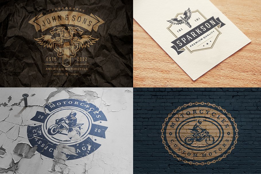 50款摩托车Logo标志和徽章模板 50 Motorcycles Logos and Badges插图(10)