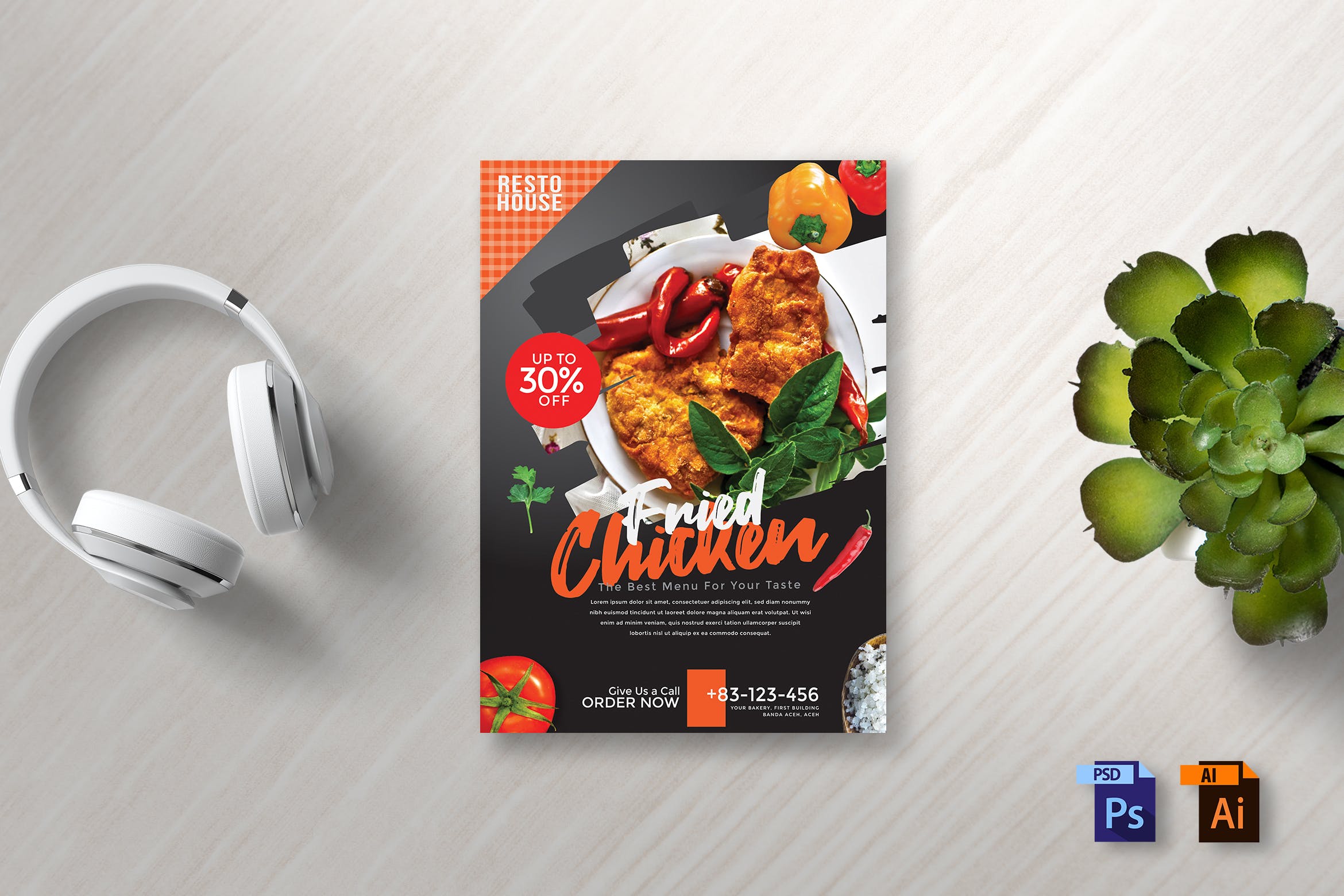 餐厅美食优惠活动海报传单设计模板 Food Flyer Vol 3插图