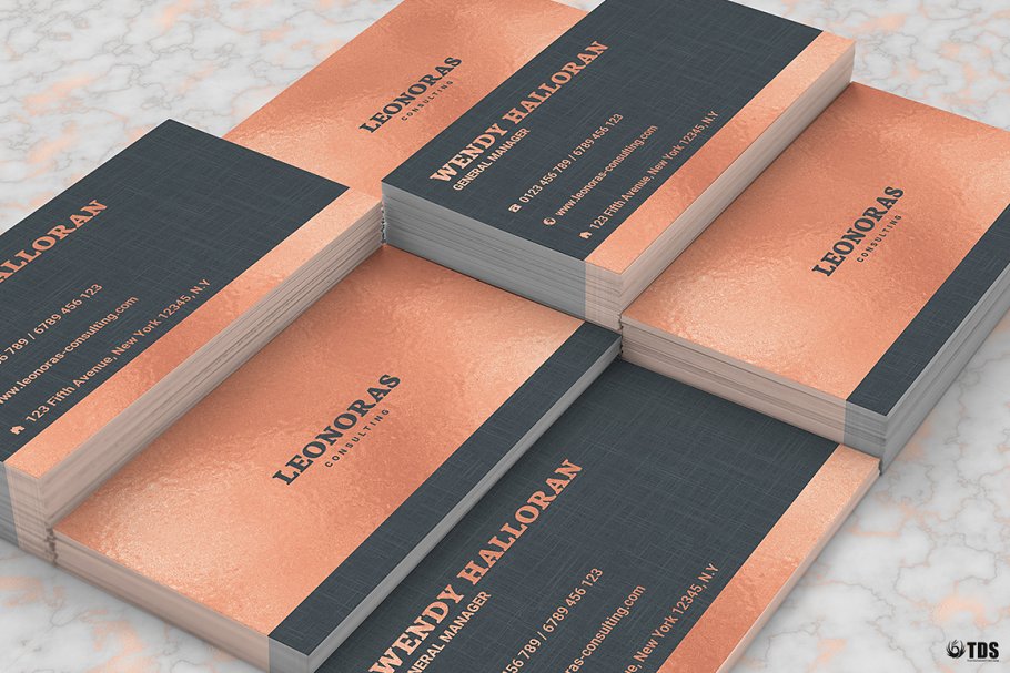 玫瑰金企业品牌标识文具套装PSD模板 Rose Gold Corporate Identity PSD插图(4)