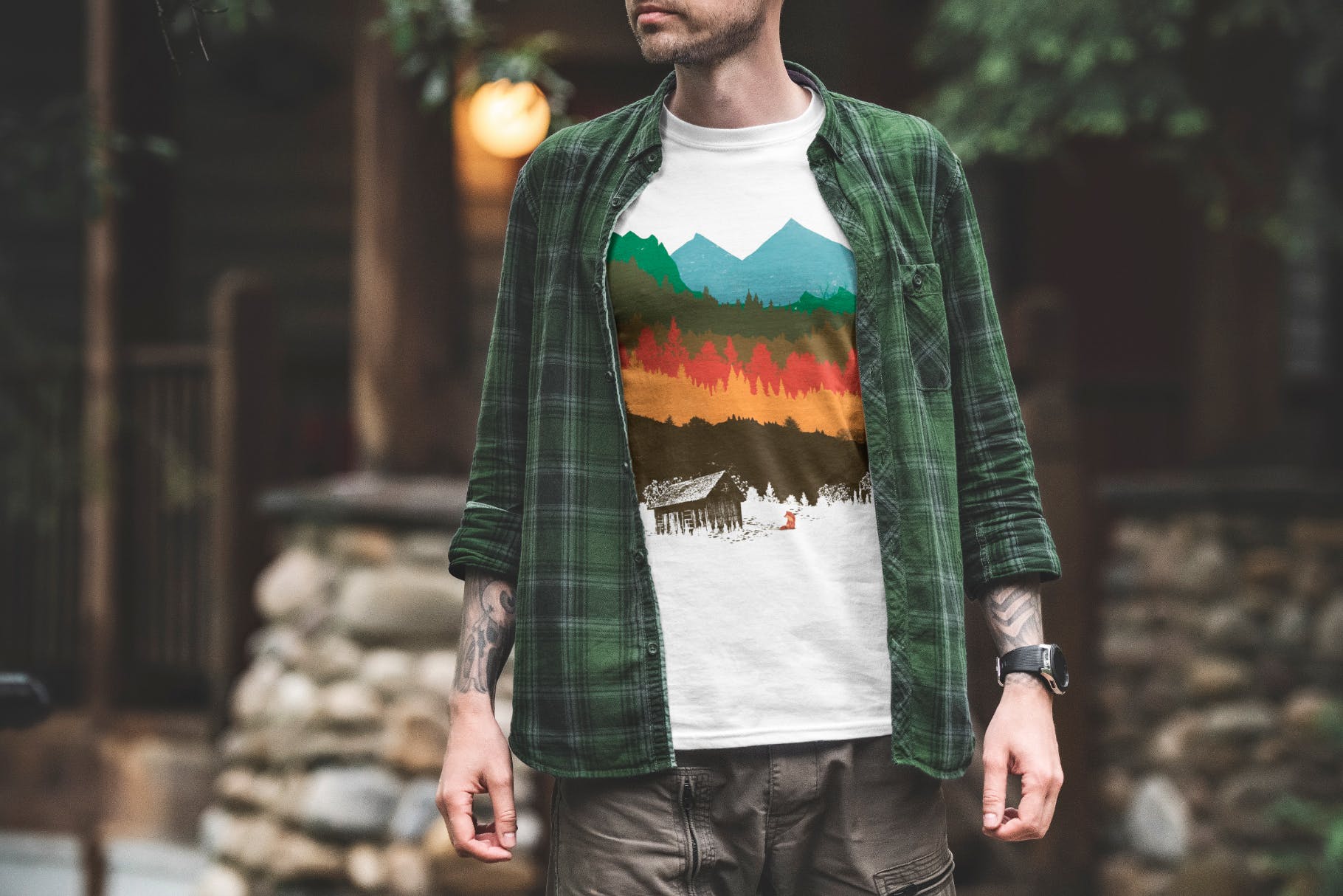 户外场景男士T恤设计效果图样机模板v2 T-Shirt Mockup Adventure  Edition Vol. 2插图(1)