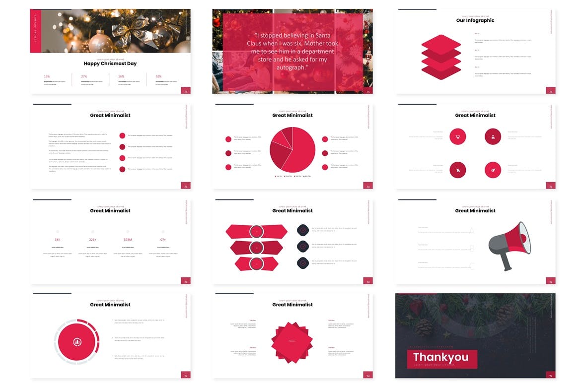 圣诞节节日主题谷歌幻灯片模板素材 Christmas – Google Slide Template插图(4)
