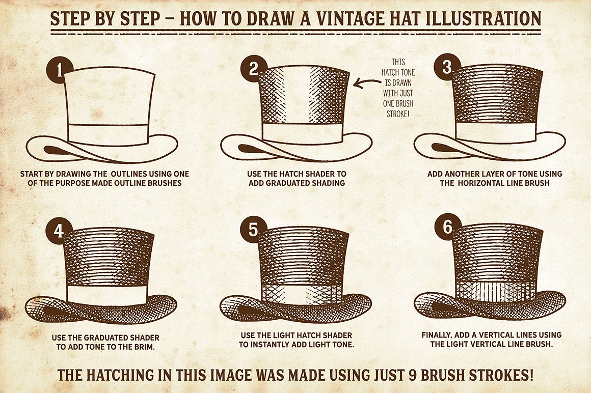 复古画笔线条艺术AI笔刷 Finest Vintage – Affinity Brushes插图(2)