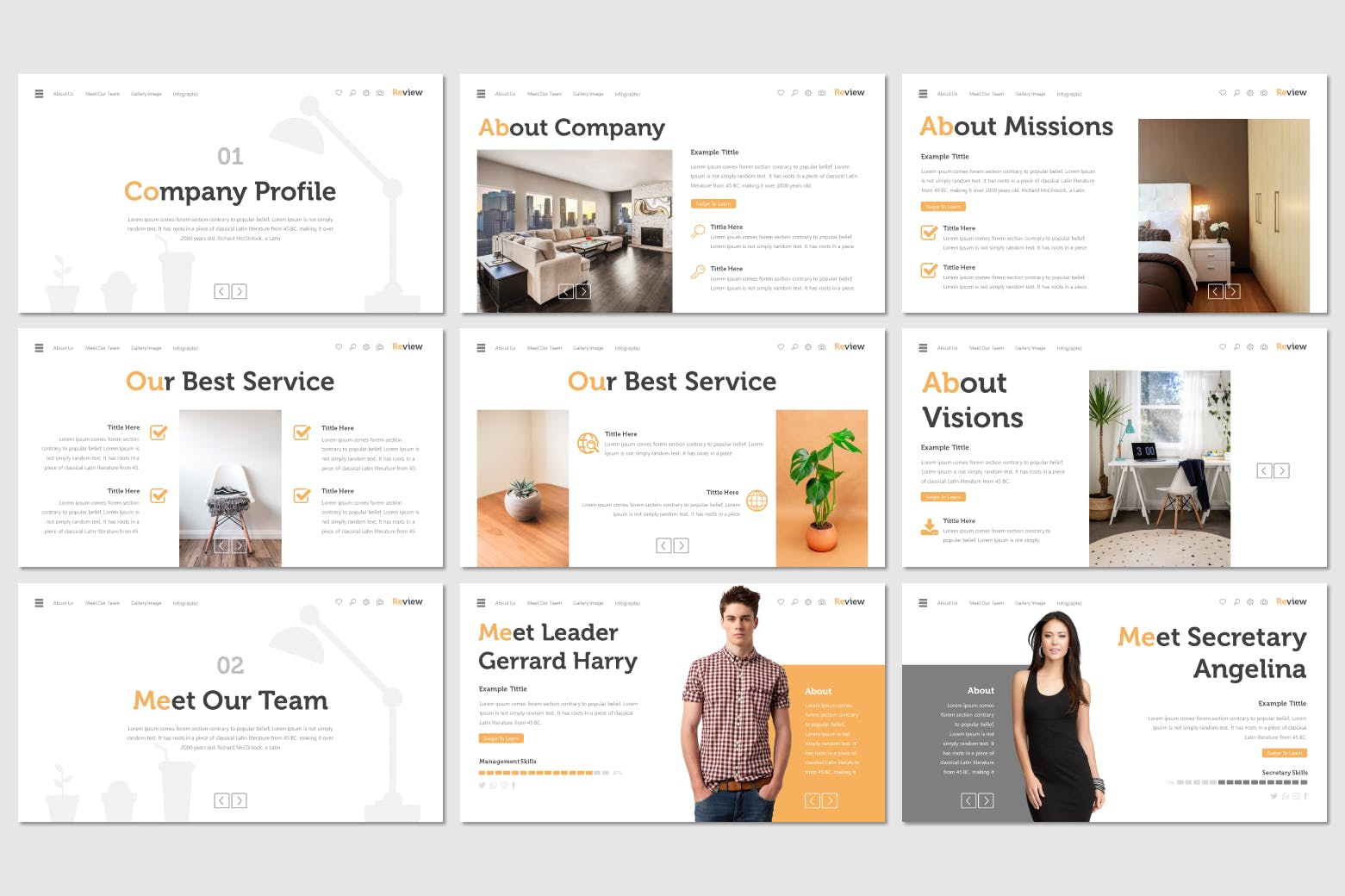 企业团队/产品/历史等信息介绍Keynote演示文稿模板 Review – Keynote Template插图(2)
