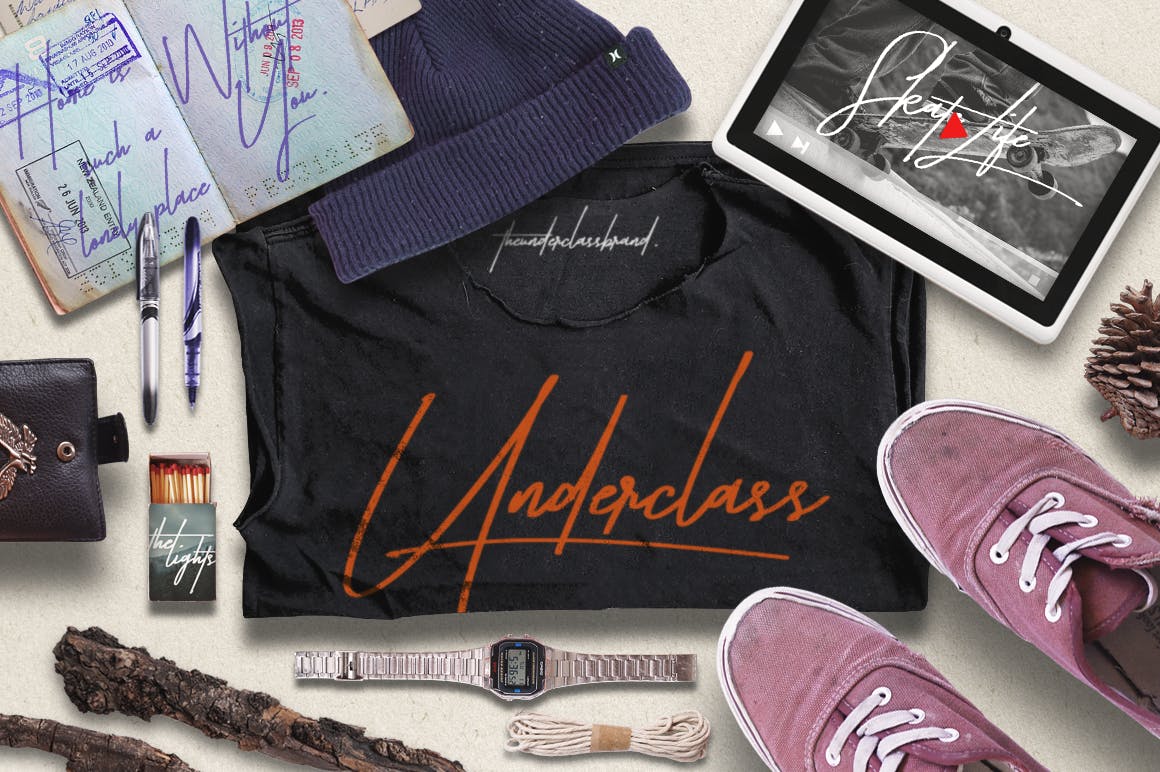 英文画笔签名艺术字体下载 Taken by Vultures (Script)插图(3)