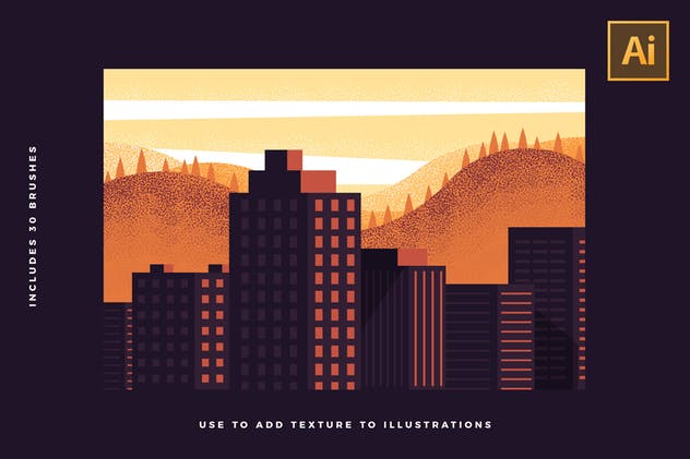 30款点画效果设计AI笔刷 Stipple Brushes For Illustrator插图(3)