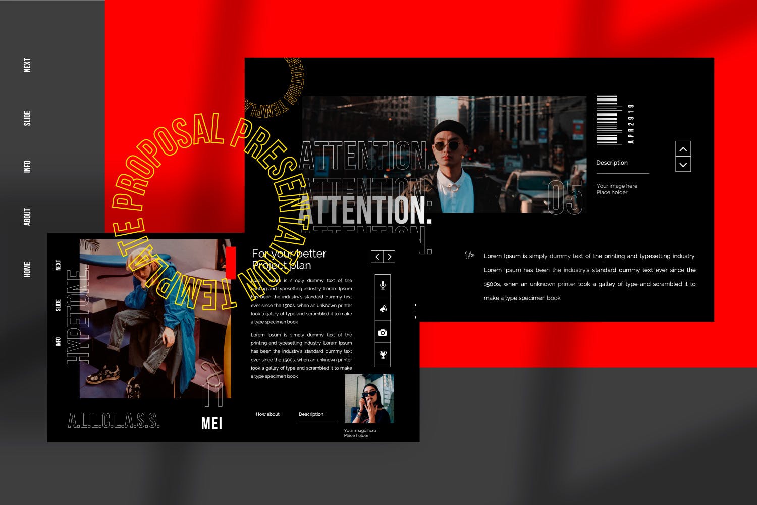 潮时尚酷黑背景Keynote幻灯片模板下载 Hypetone – Keynote插图(6)