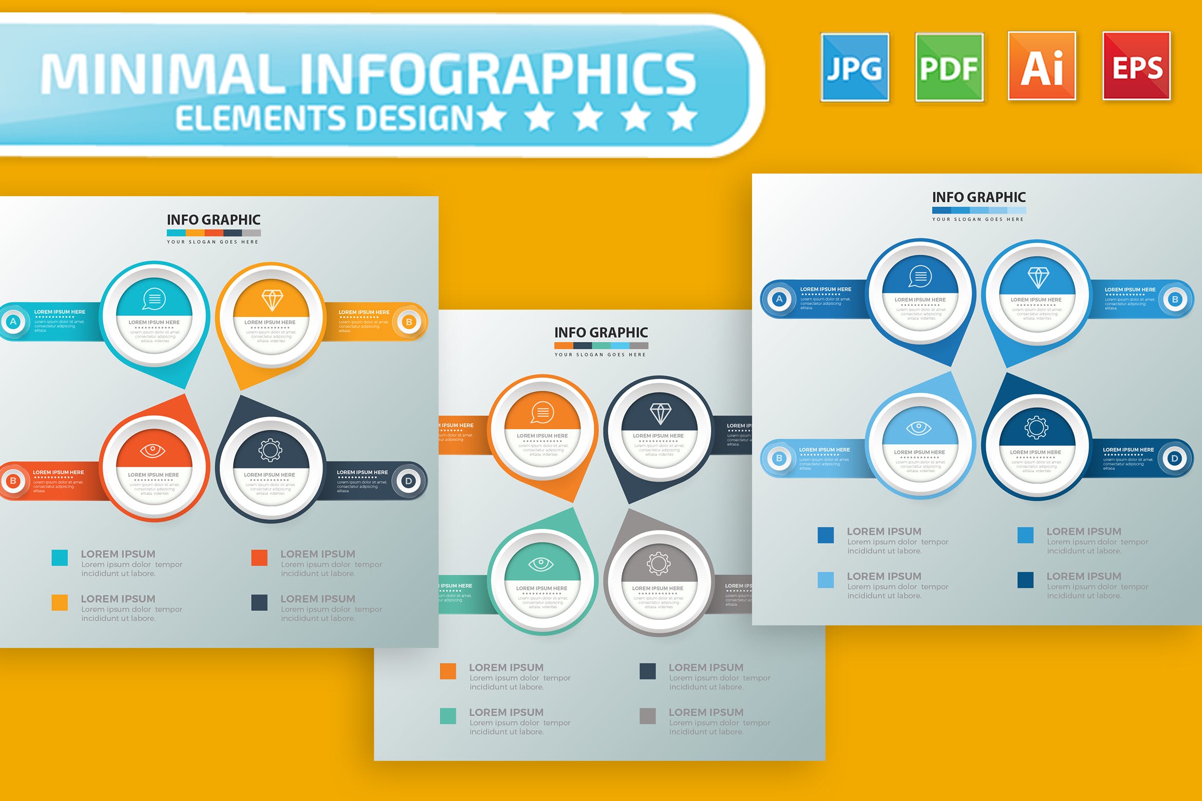 要点说明/重要特征信息图表矢量图形素材库精选素材v5 Infographic Elements Design插图