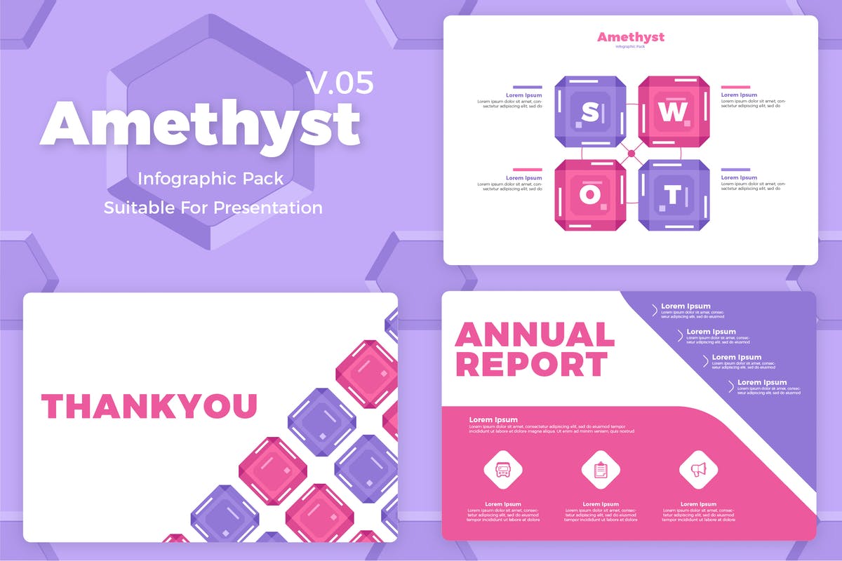 SWTO分析图设计信息图表矢量素材v5 Amethyst V5 – Infographic插图