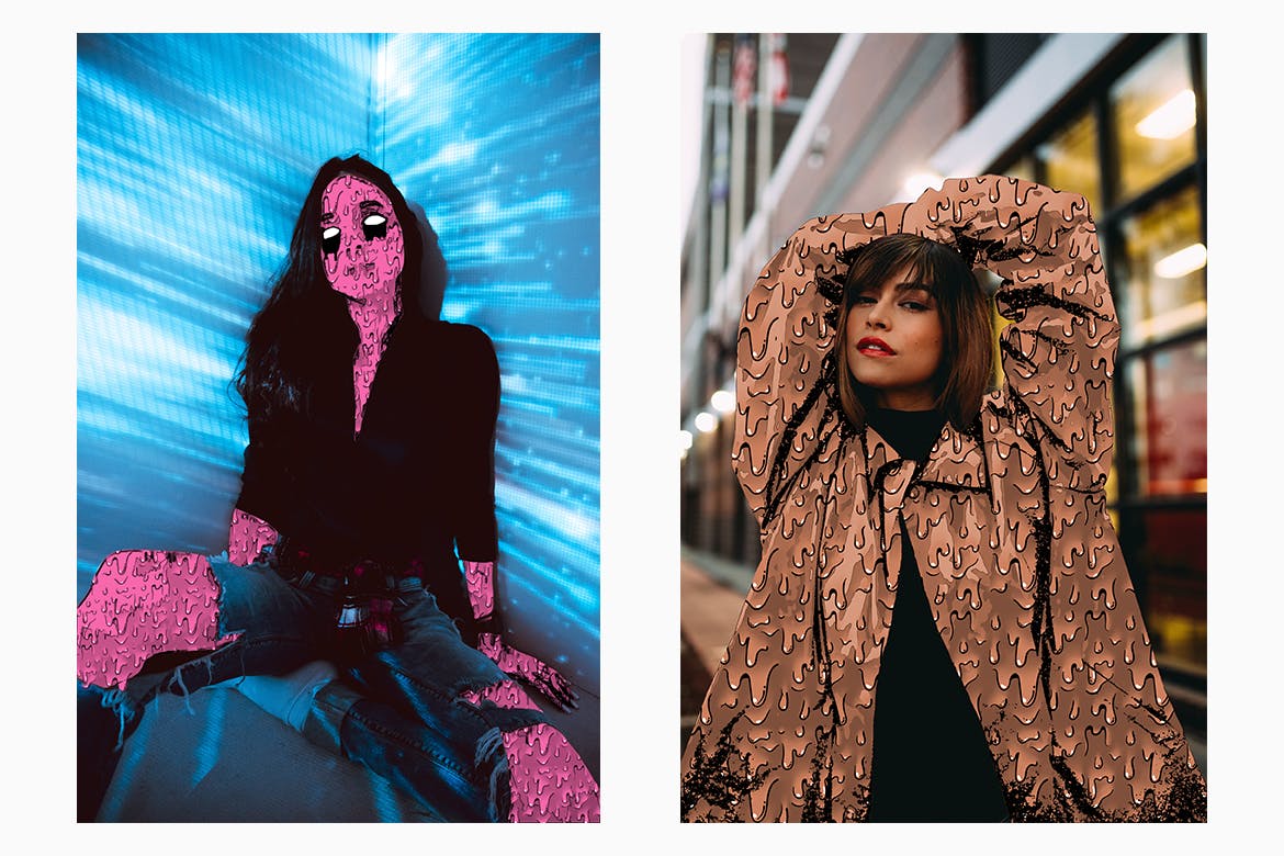 Grime Art艺术风格素材库精选PS动作 Zombie Grime Art Photoshop Action插图(4)