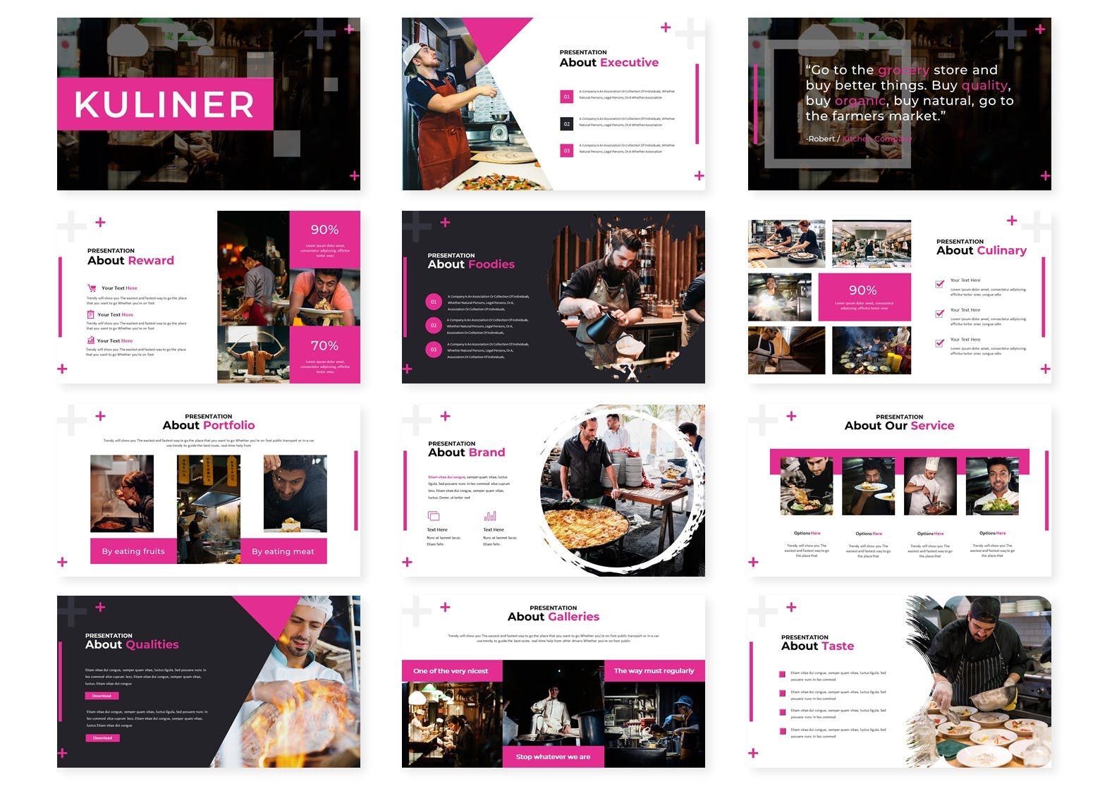 西餐西式美食品牌介绍谷歌幻灯片模板 Kuliner – Google Slides Template插图(1)