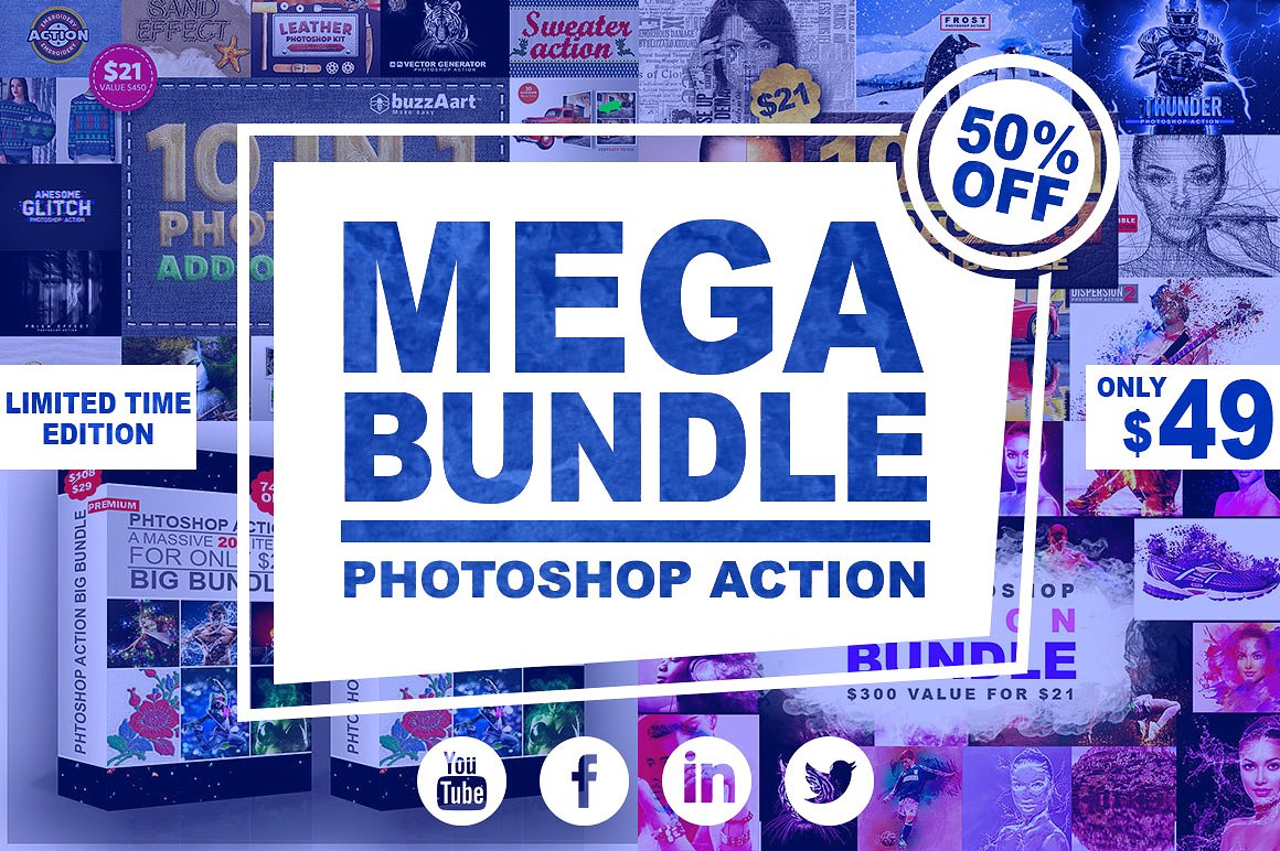 炫酷震撼漂亮PS动作大合集 Mega Bundle Photoshop Action插图(19)