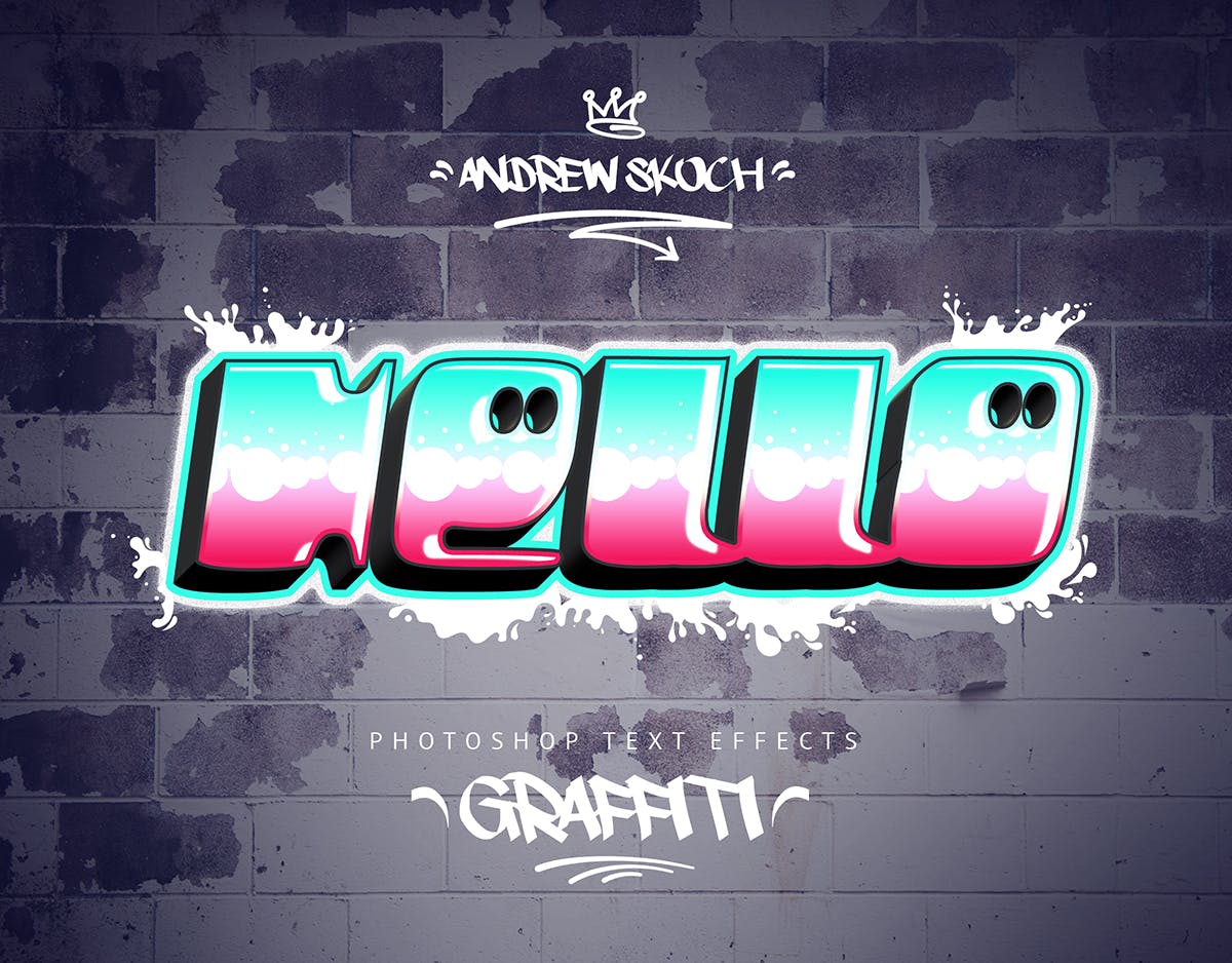 10款立体涂鸦字体样式PSD分层模板插图(4)