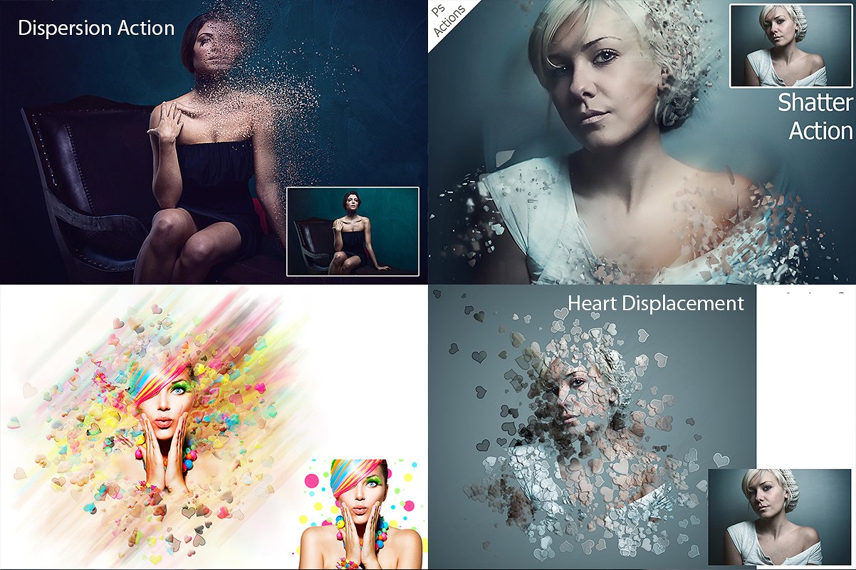 炫酷逼真色散消失效果PS动作 Dispersion Actions Bundle插图(30)