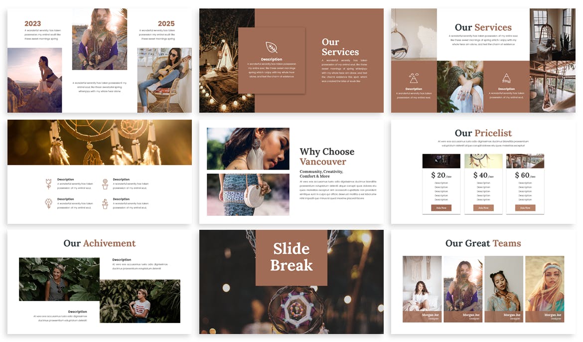 营销/金融/技术业务Lookbook素材库精选谷歌演示模板Vancouver – Lookbook Google Slide Template插图(2)