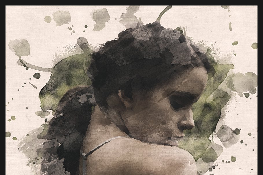 创意艺术墨水照片效果PS动作 Ink Portrait – Creative Template插图(4)