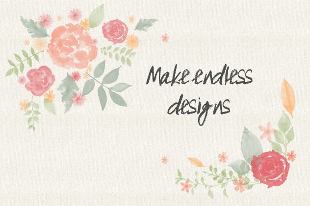 水彩花卉PS印章画笔笔刷 Floral Watercolor PS Stamp Brushes插图(8)