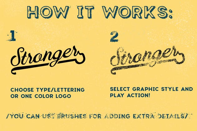 怀旧粉刷文字效果AI图层样式 Ghost Signs for Adobe Illustrator插图(3)