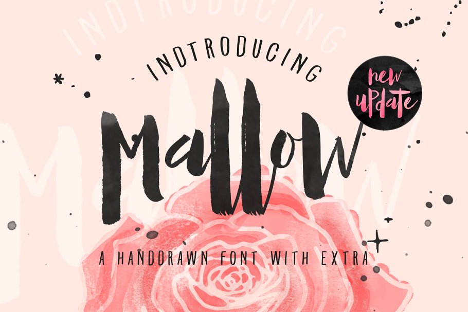 手写英文字体、笔刷&矢量图形 Mallow Typeface & EXTRA Mockup插图