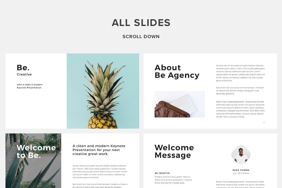 简约现代谷歌幻灯片模板+30张高清背景照片 Be. Google Slides Template +30Photos插图(2)