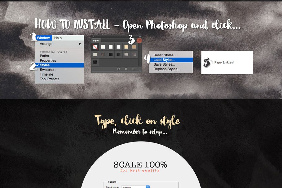 52款纸张&墨水PS样式图层 52 Paper&Ink Photoshop Styles插图(3)