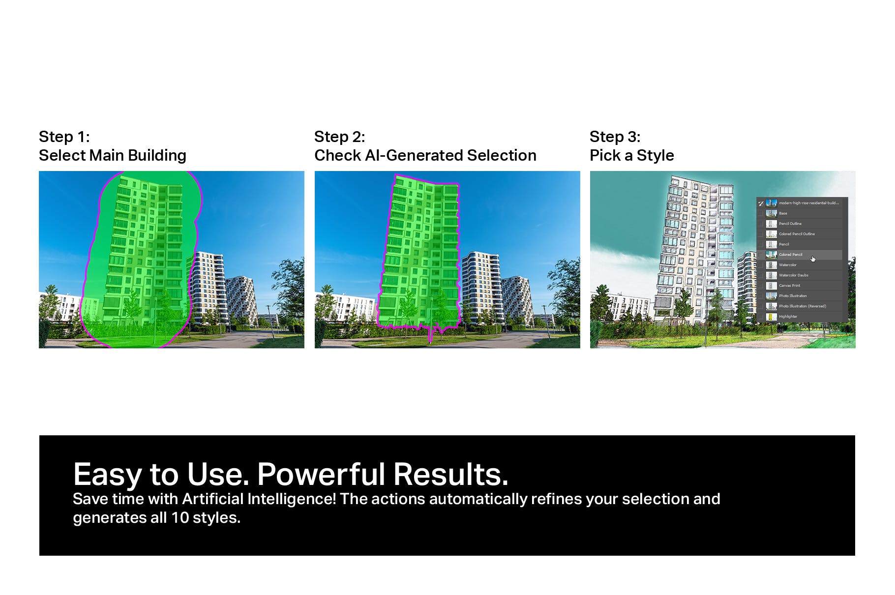10个人工智能建筑素描草图生成PS动作 10 AI Architecture Sketch Photoshop Actions插图(3)