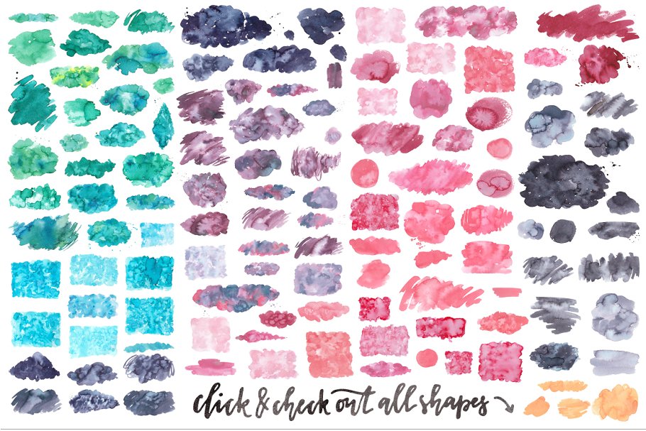 水彩纹理&图层样式设计套装 Watercolor Magic – design kit插图(6)