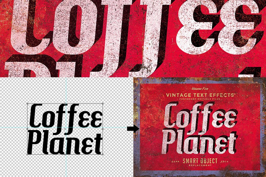 复古做旧风格文本图层样式v5 Vintage Text Effects Vol.5插图(4)