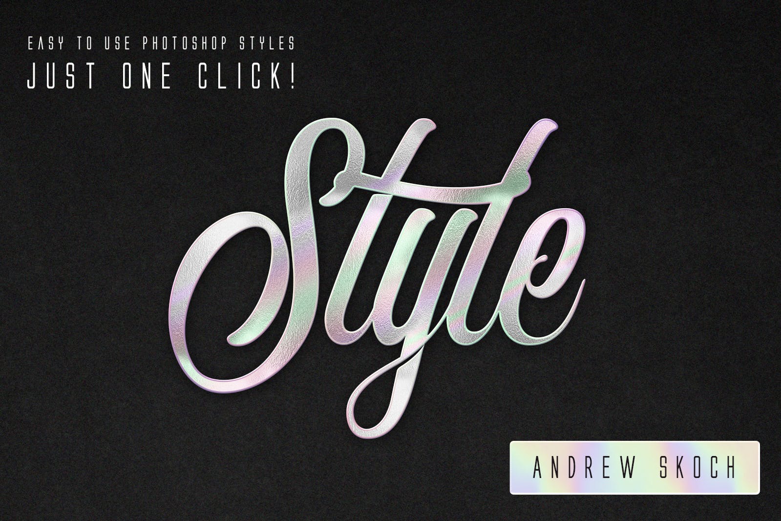 全息彩色渐变镭射纹理PS字体样式 Holographic Photoshop Layer Styles插图(2)