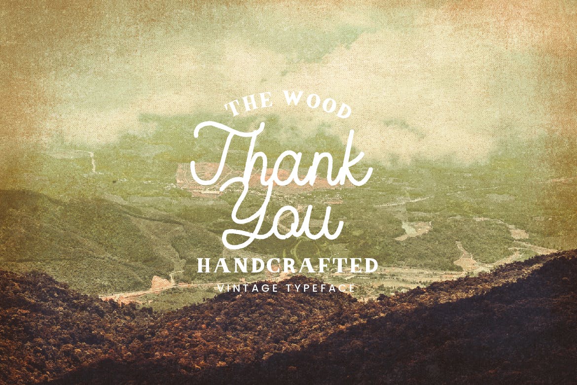 Monoline复古设计风格英文书法字体 The Wood – Vintage Monoline Script插图(2)