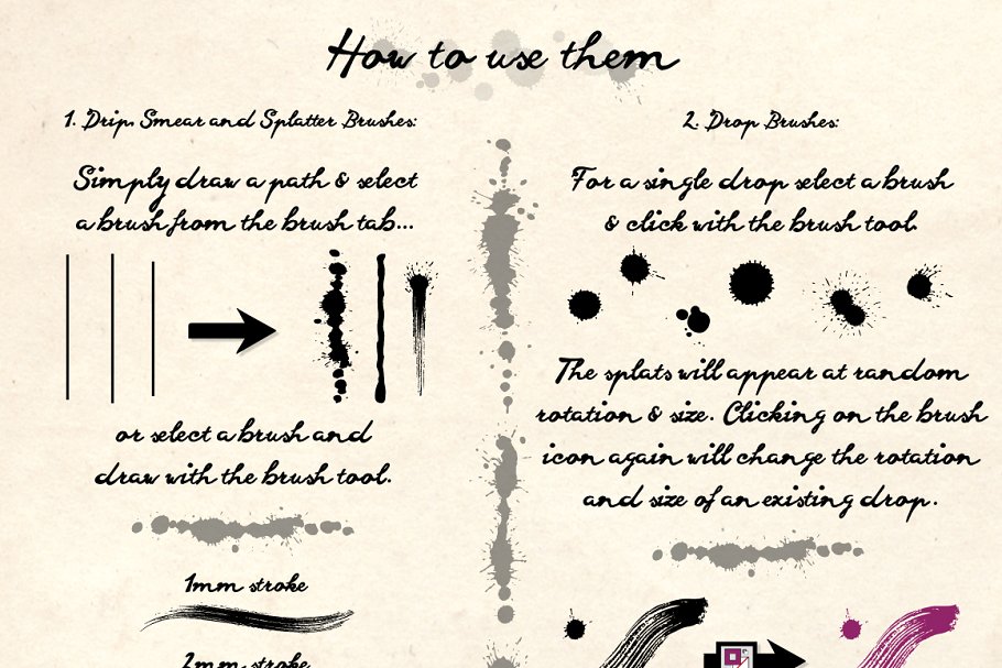 飞溅涂抹效果AI笔刷 Splatter & Smear Brushes插图(4)
