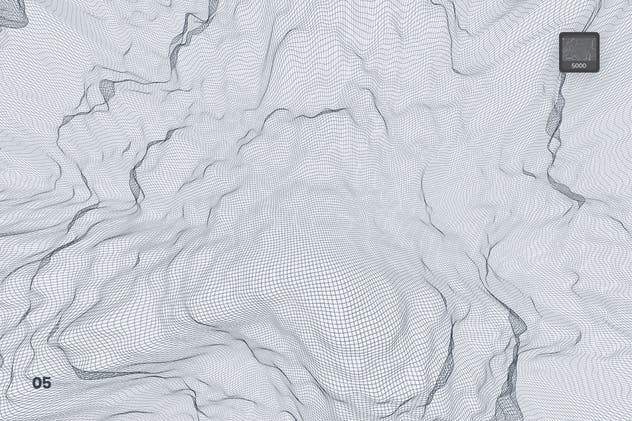 抽象网络信号波纹图案PS笔刷 Network Turbulence Photoshop Brushes插图(5)