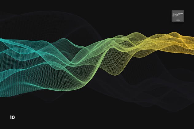 数字网络信号波纹线条PS笔刷 Digital Network Flow of Waves Photoshop Brushes插图(10)