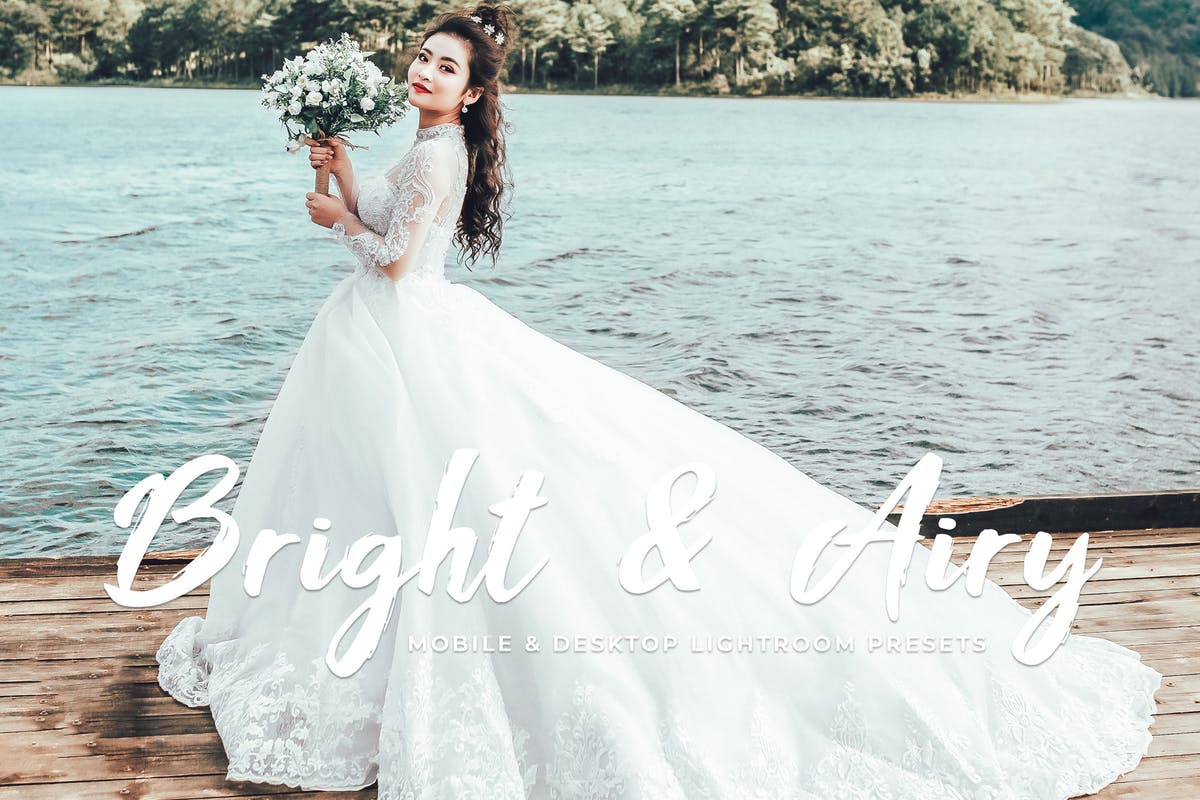 婚纱摄影照片调色滤镜LR预设 Bright & Airy Mobile & Desktop Lightroom Presets插图