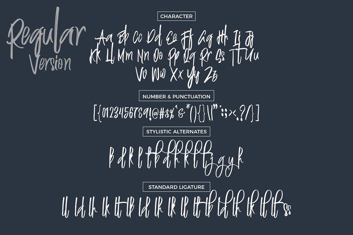 创意英文笔刷书法艺术字体 Justin Brush插图(6)